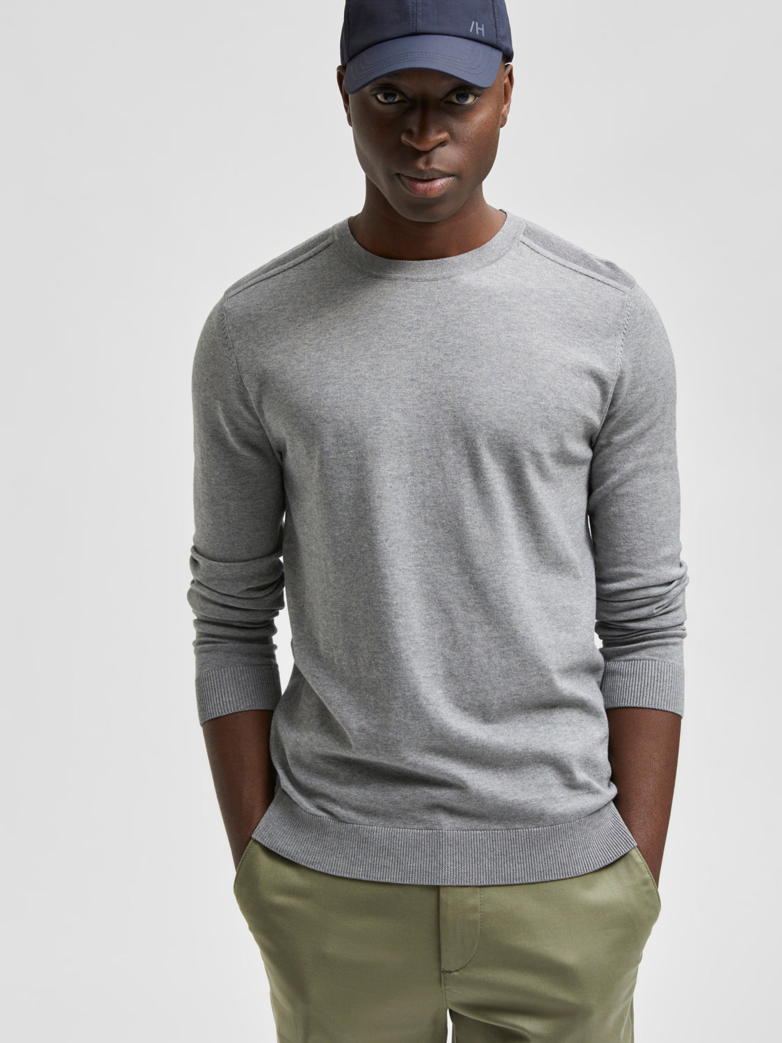 SLHBERG Pullover - Medium Grey Melange